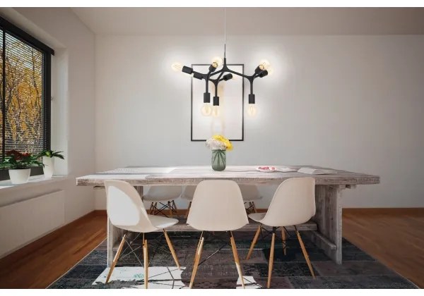 Eglo 98346 - Lustră pe cablu BOCADELLA 9xE27/60W/230V