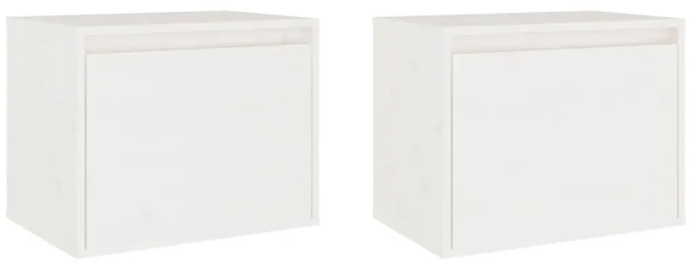 813438 vidaXL Dulapuri de perete, 2 buc., alb, 45x30x35 cm, lemn masiv de pin