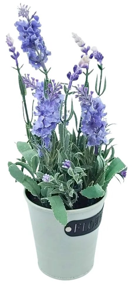 Plantă artificială în ghiveci, lavandă, dimensiuni 28x9 cm, culoare violet