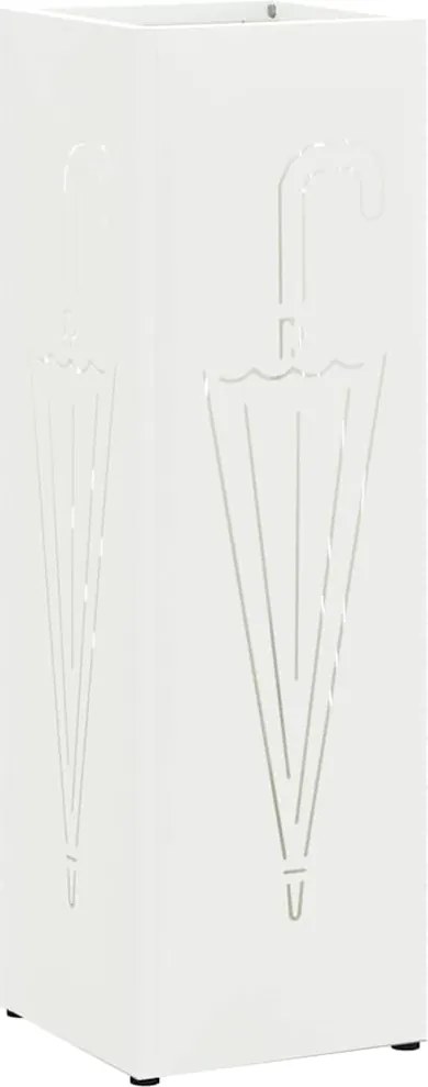 vidaXL Suport pentru umbrele Alb 15,5 x 15,5 x 49 cm Metal