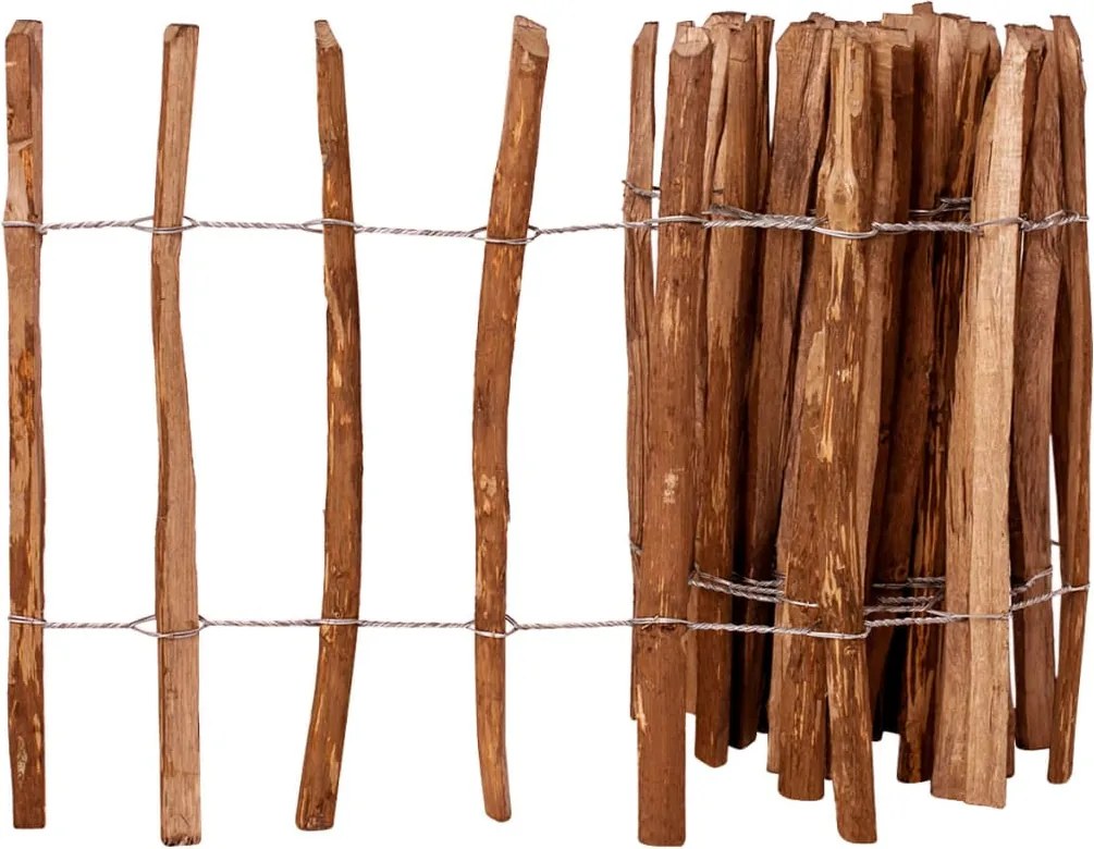 vidaXL Gard din șipci, 60 x 500 cm, lemn de alun