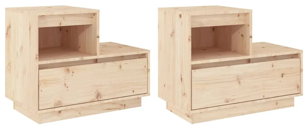 814375 vidaXL Noptiere, 2 buc., 60x34x51 cm, lemn masiv de pin