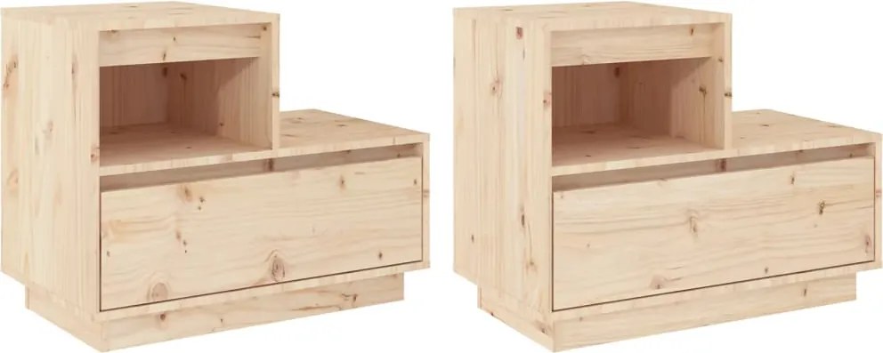 vidaXL Noptiere, 2 buc., 60x34x51 cm, lemn masiv de pin