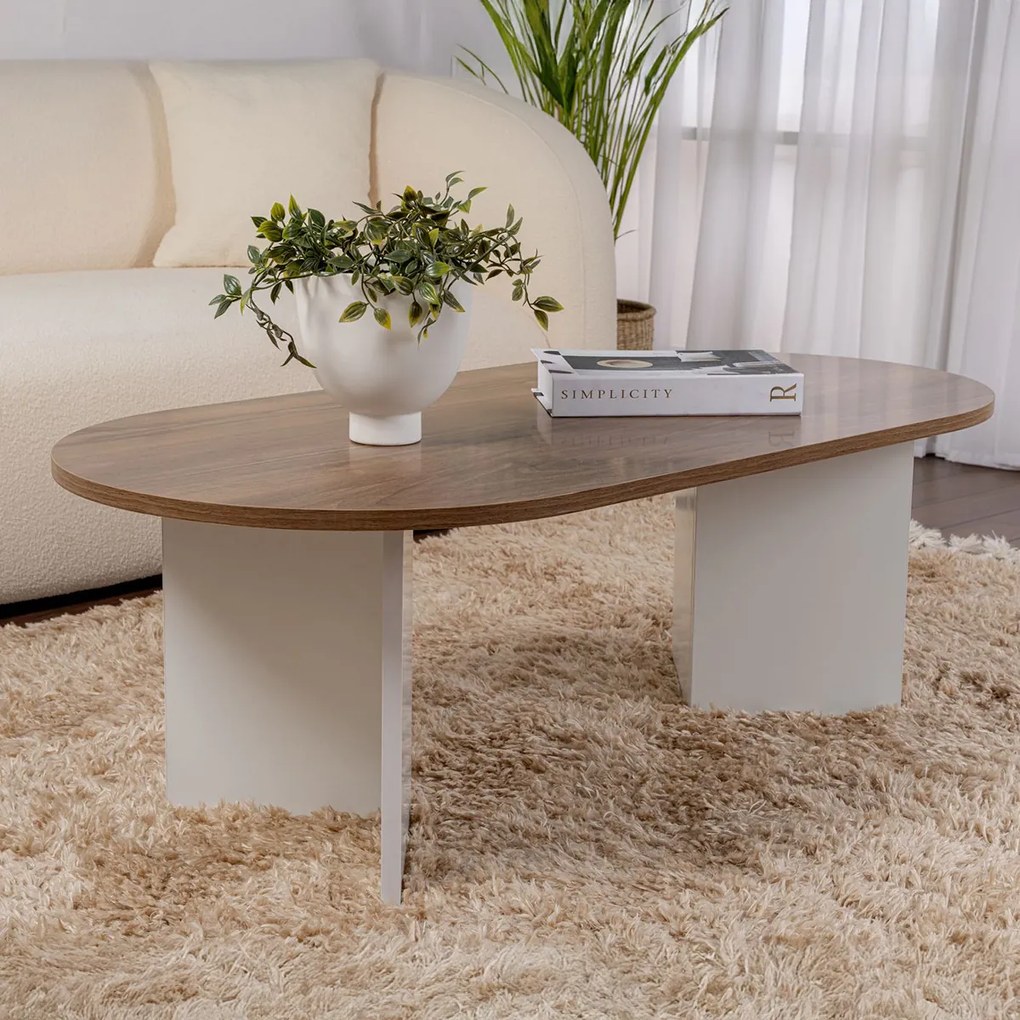 Masă de cafea Sable Walnut White