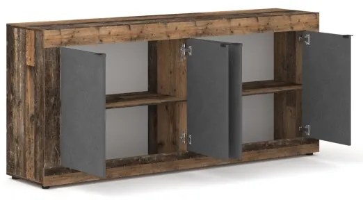 Comodă RUNEA, maro închis/antracit