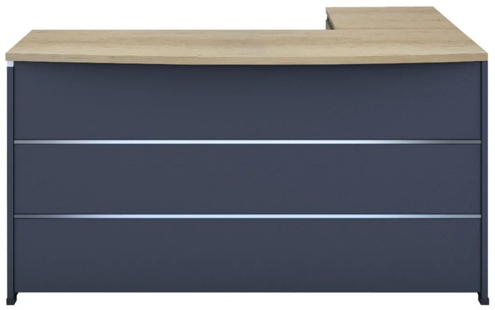 Birou Lotus Oak, Antracit 180x160x75 cm