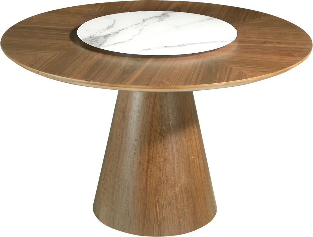 Masa dining cu blat central rotativ Veneer, 135cm AC-BRT1702-2