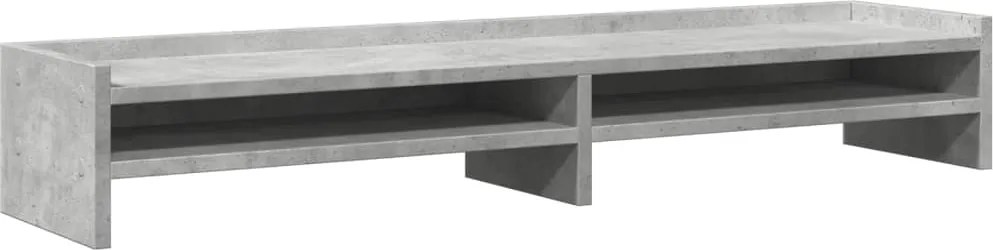 vidaXL Suport de monitor, gri beton, 100x24x16 cm, lemn prelucrat