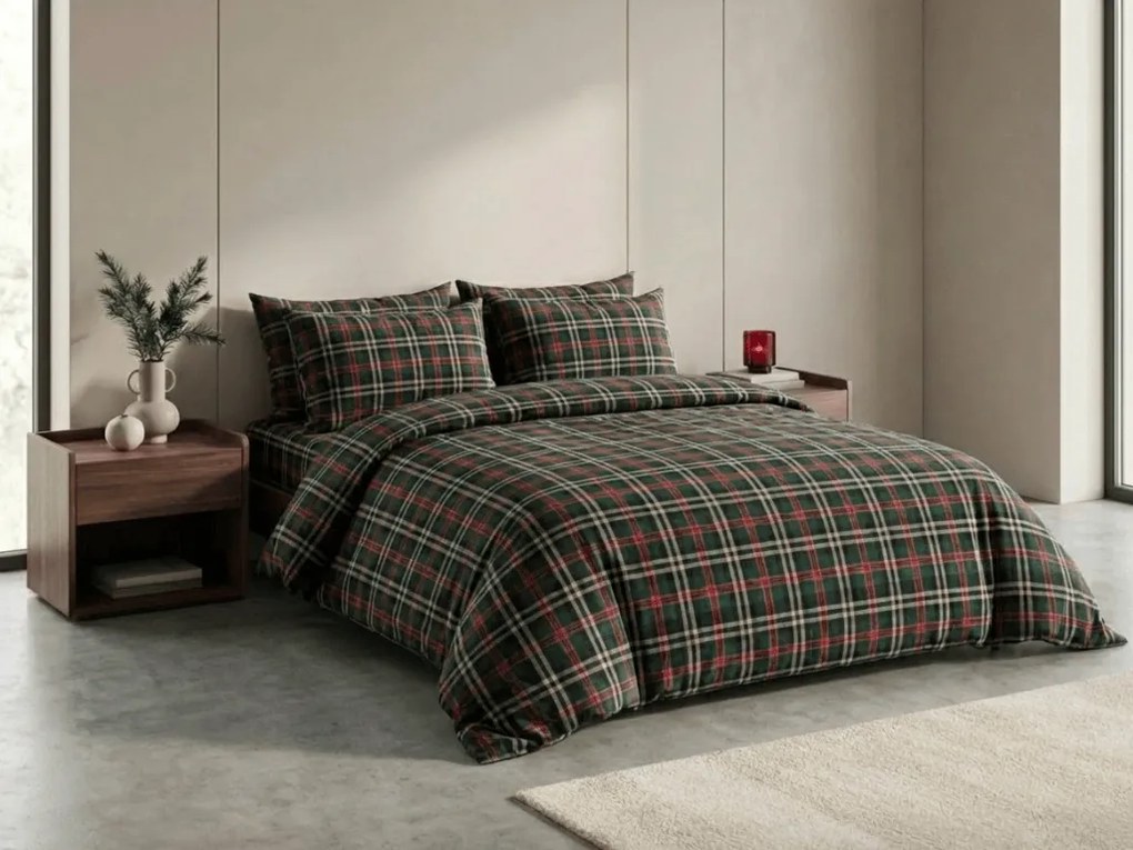 Lenjerie cocolino GLENMOORE verde Dimensiune lenjerie de pat: 2 buc 70 x 90 cm | 200 x 220 cm