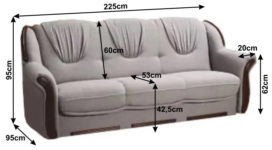 Zondo Set canapea fotoliu Merione (gri). 808315