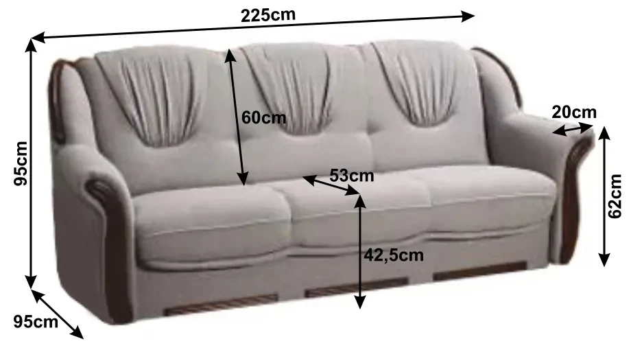 Zondo Set canapea fotoliu Merione (gri). 808315