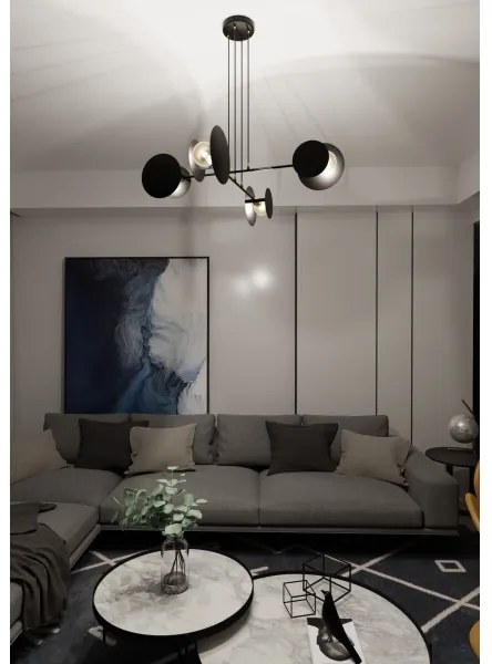 Lustră pe cablu IDEA 4xE27/15W/230V negru