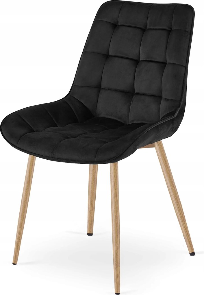 Scaun de catifea neagra BERA