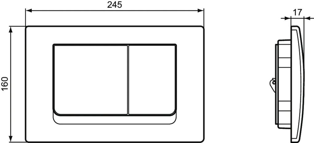 Clapeta actionare rezervor wc alb mat Ideal Standard Solea M1 Alb mat