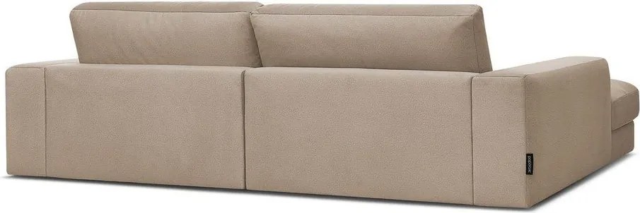 Colțar taupe cu tapițerie din catifea (cu colț pe partea stângă/cu șezlong) Sierra – Bobochic Paris