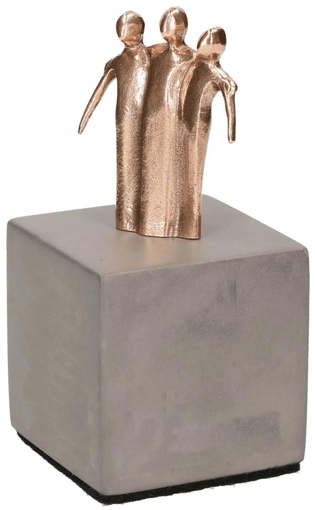 Statueta bronz si beton "Echipa"