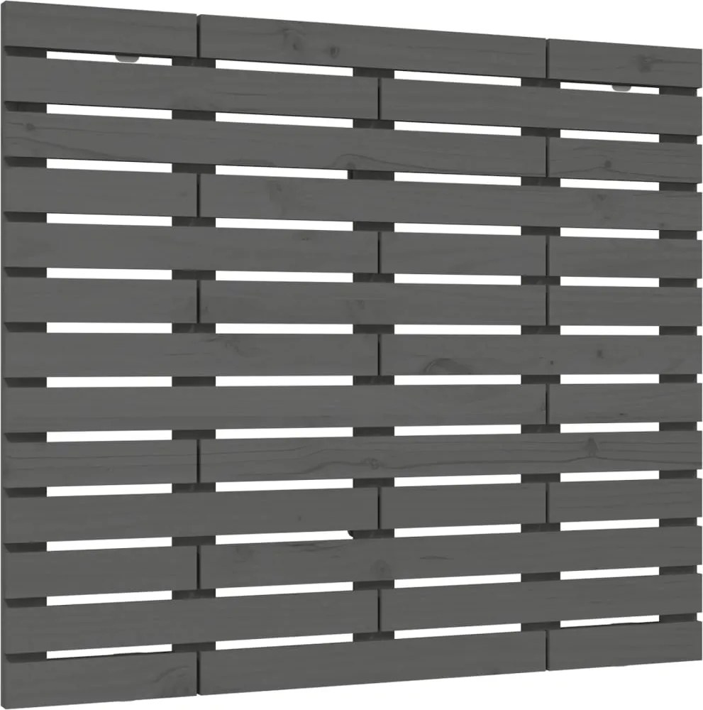 vidaXL Tăblie de pat pentru perete, gri, 146x3x91,5 cm, lemn masiv pin