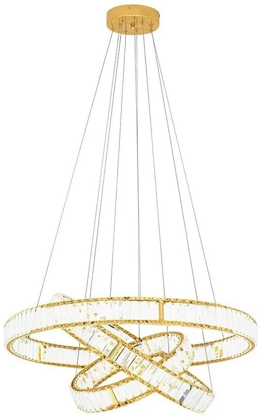 Lustra suspendata LED design ambiental Ring TRIPLES auriu
