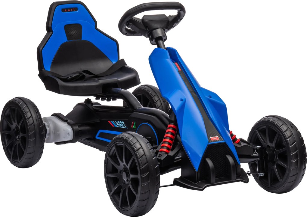 HOMCOM Kart Mașină Electrică pentru Copii 12V 3-8 Ani Viteză 3-5 km/h și Centură de Siguranță 100x58x58,5cm Albastru | Aosom Romania