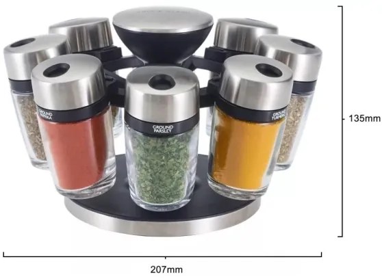 Cole&Mason - Suport rotativ MASTER cu 9 recipiente pentru condimente