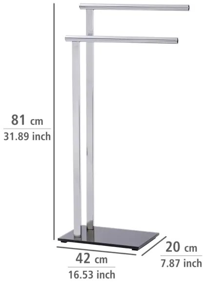 WENKO LAVA 22090100 - Suport pentru prosoape, 42 x 81 cm, inox/argintiu/negru