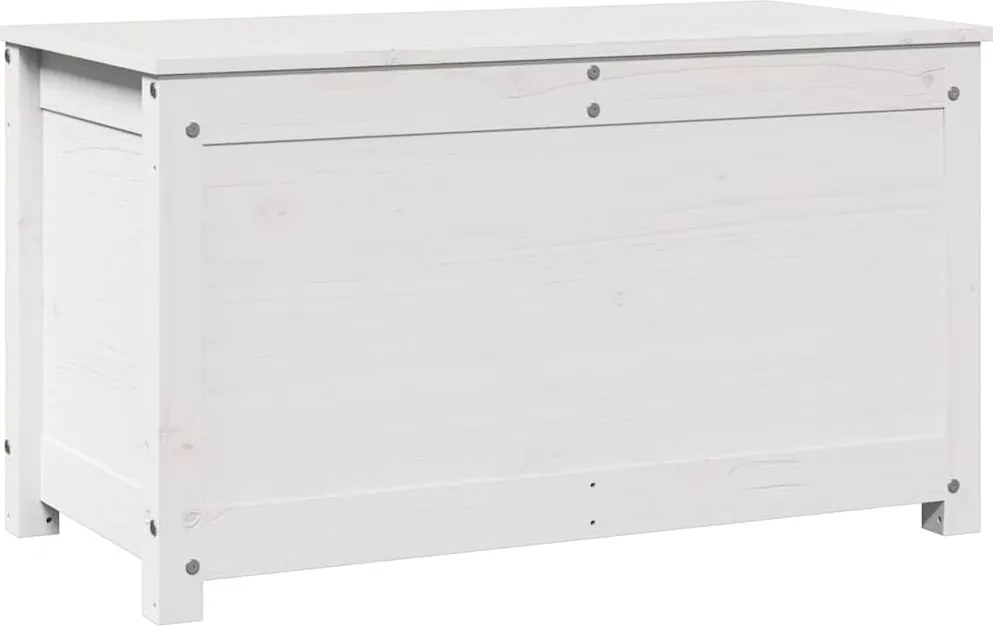 vidaXL Cutie de depozitare, alb, 80x40x45,5 cm, lemn masiv de pin