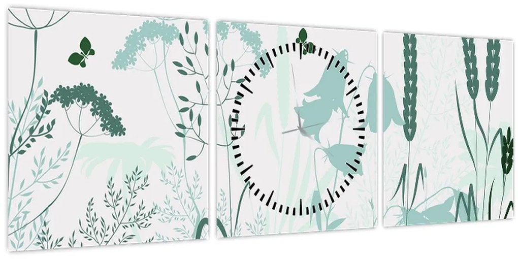 Tablou - Vector pajiște (cu ceas) (90x30 cm)