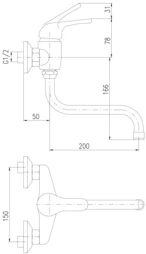 RAV Slezák SA001.5/21 - Baterie SAZAVA pentru chiuvetă/lavoar, crom lucios
