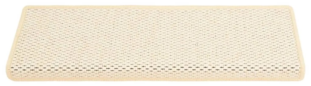 Covorase scari autoadezive, 15 buc., crem, 65x25 cm, sisal 15, Crem, 65 x 25 cm