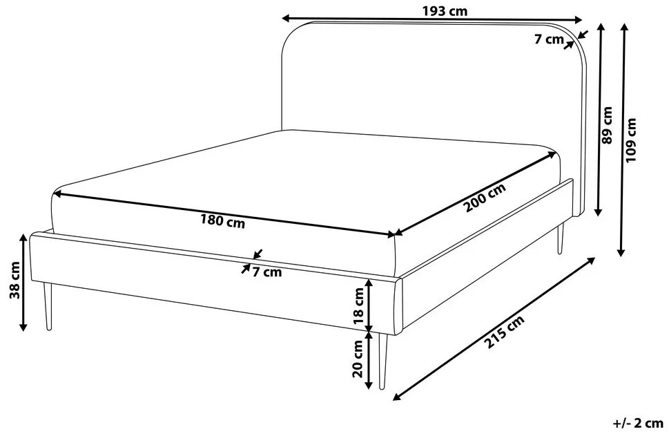 Pat matrimonial 180 cm Faris (boucle bej) (cu somieră). 1078946
