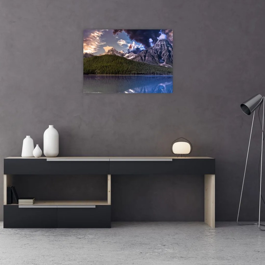 Tablou cu lac și munți (70x50 cm)