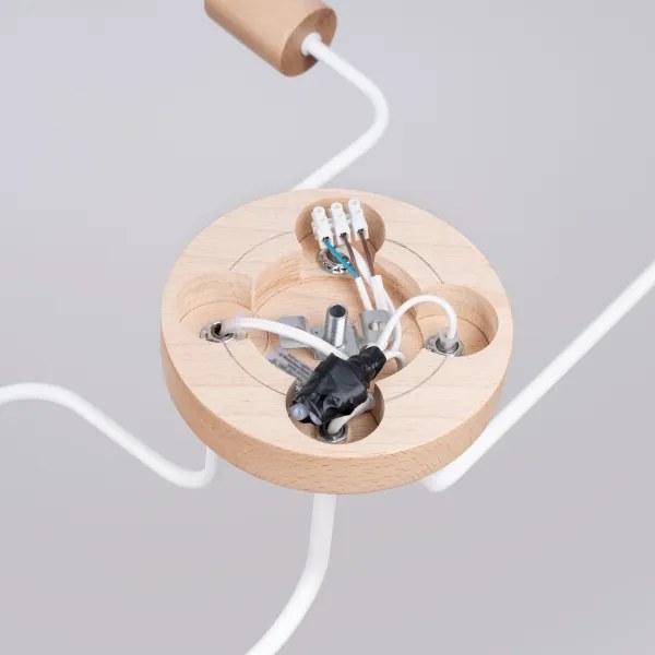 Lustră aplicată Sollux SL.1665 TIMBO 4xE27/15W/230V alb/bej/fag