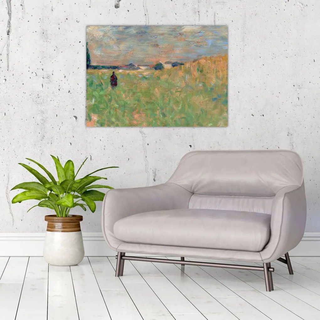 Tablou pe sticlă - Georges Seurat, A Summer Landscape, reproducere (70x50 cm)
