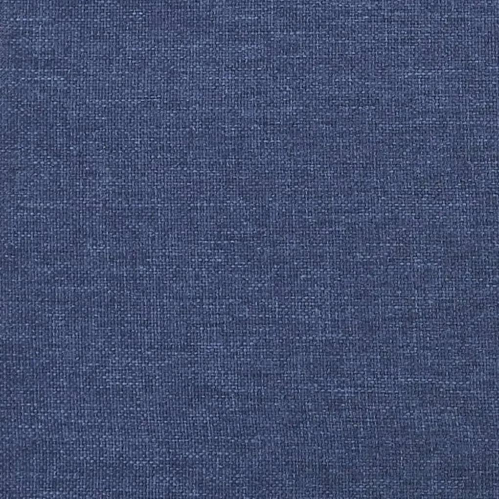 Pat box spring cu saltea, albastru, 90x190 cm, textil Albastru, 90 x 190 cm, Design simplu