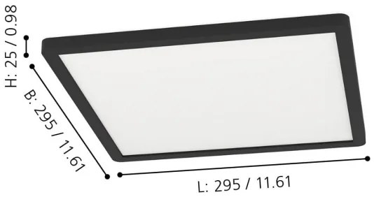 Plafonieră LED RGBW dimabilă ROVITO-Z LED/14,6W/230V negru Eglo 900093