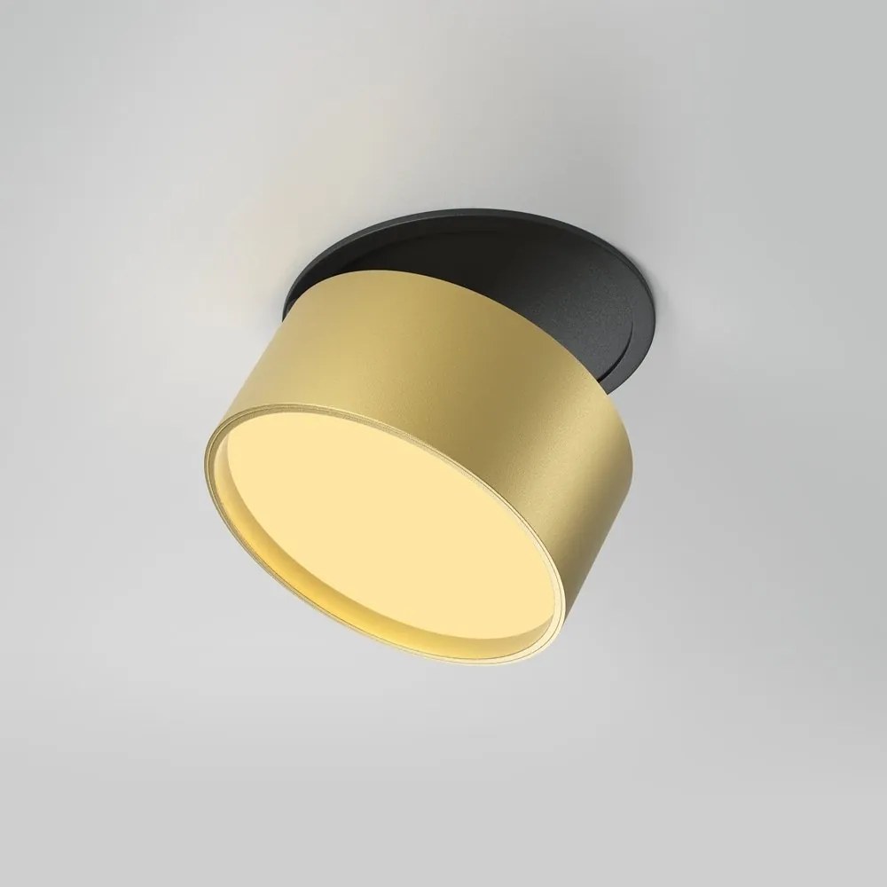 Spot LED incastrabil ajustabil IP44 Onda negru/auriu