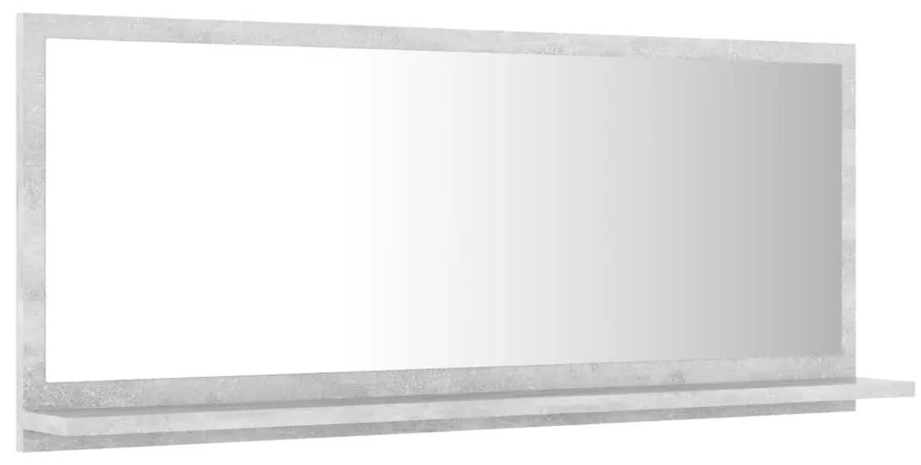 Dulap de baie cu oglinda, gri beton, 90 x 10,5 x 37 cm, PAL Gri beton, 90 cm