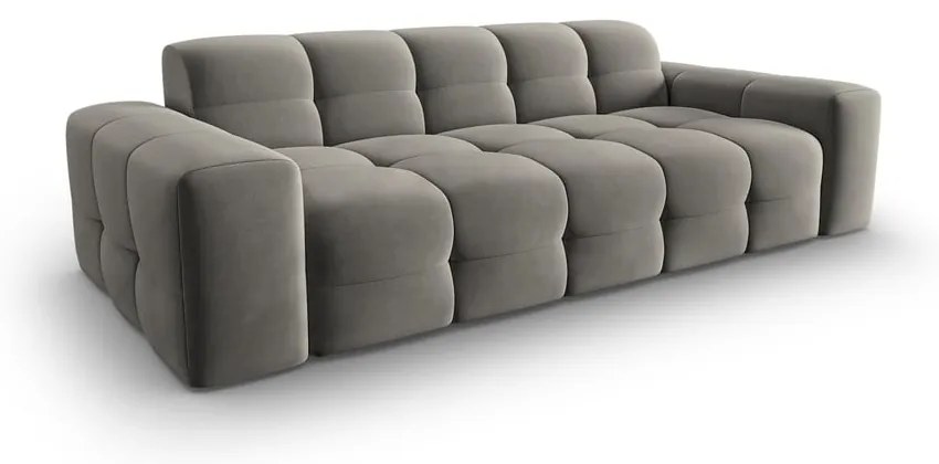 Canapea gri cu tapițerie din catifea 222 cm Kendal – Micadoni Home