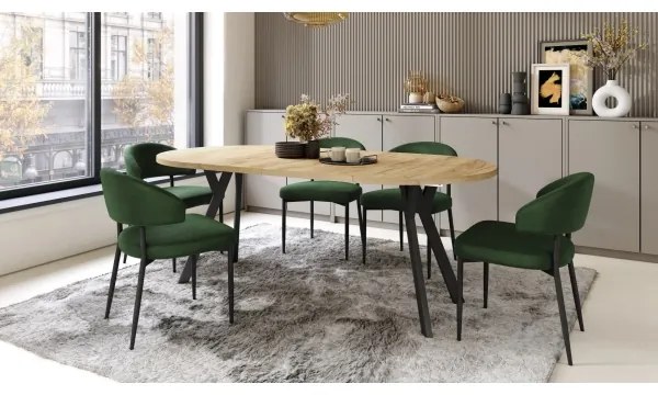 Masă extensibilă ARTUR, stejar craft/negru