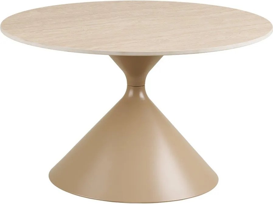 Măsuță de cafea bej rotundă cu blat ceramic ø 70 cm Annecy – House Nordic