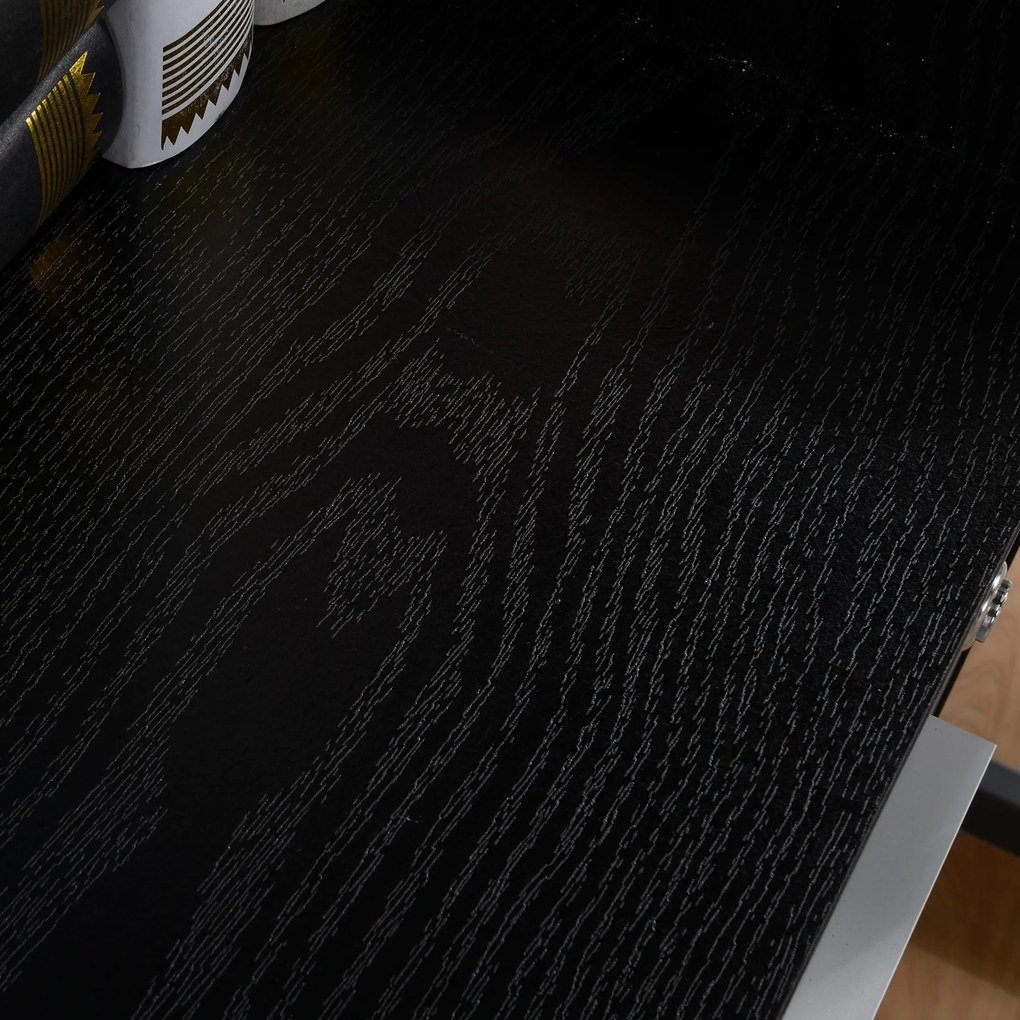HOMCOM Dulap Portadocumente din Lemn cu 3 Sertare cu Chei de Securitate și 5 Roți, 39.2x40x65.4 cm, Negru | Aosom Romania