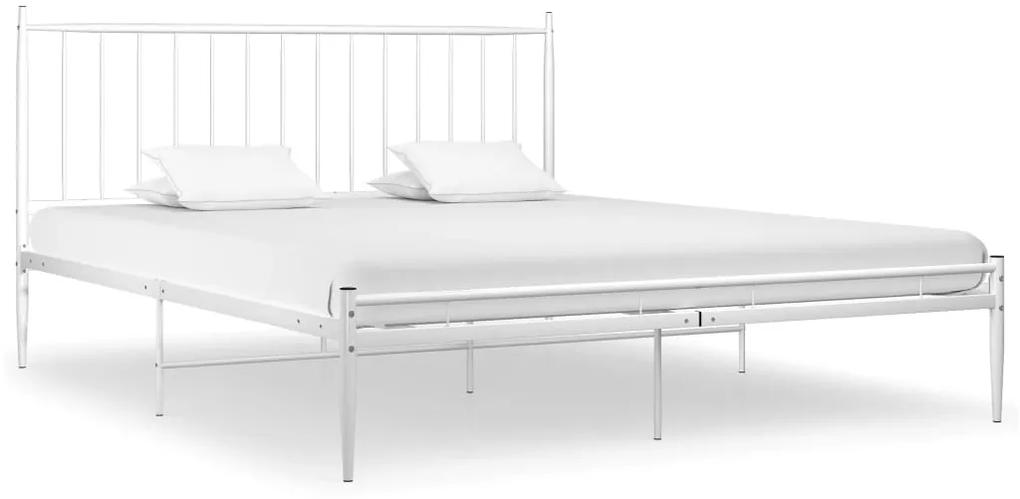325028 vidaXL Cadru de pat, alb, 200x200 cm, metal