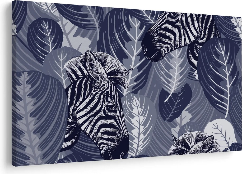 Tablou - Zebre albastre (90x60 cm)