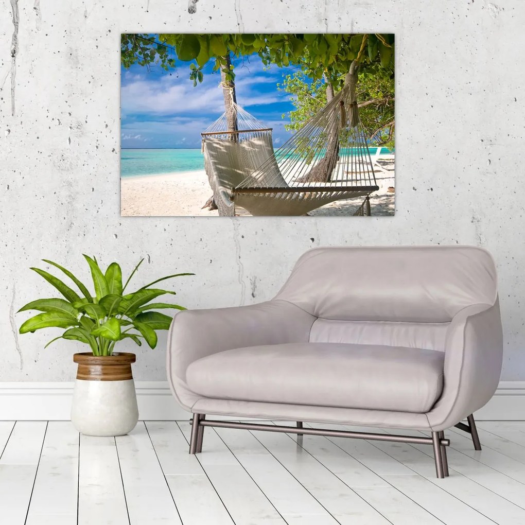 Tablou - Hamac pe plajă (90x60 cm)