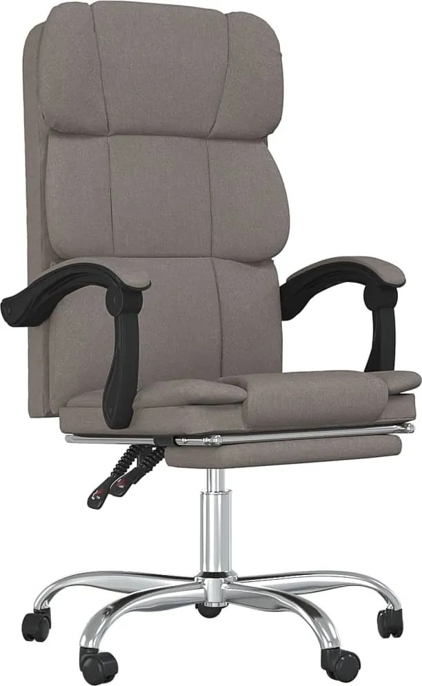 vidaXL Fotoliu de birou rabatabil, gri taupe, textil