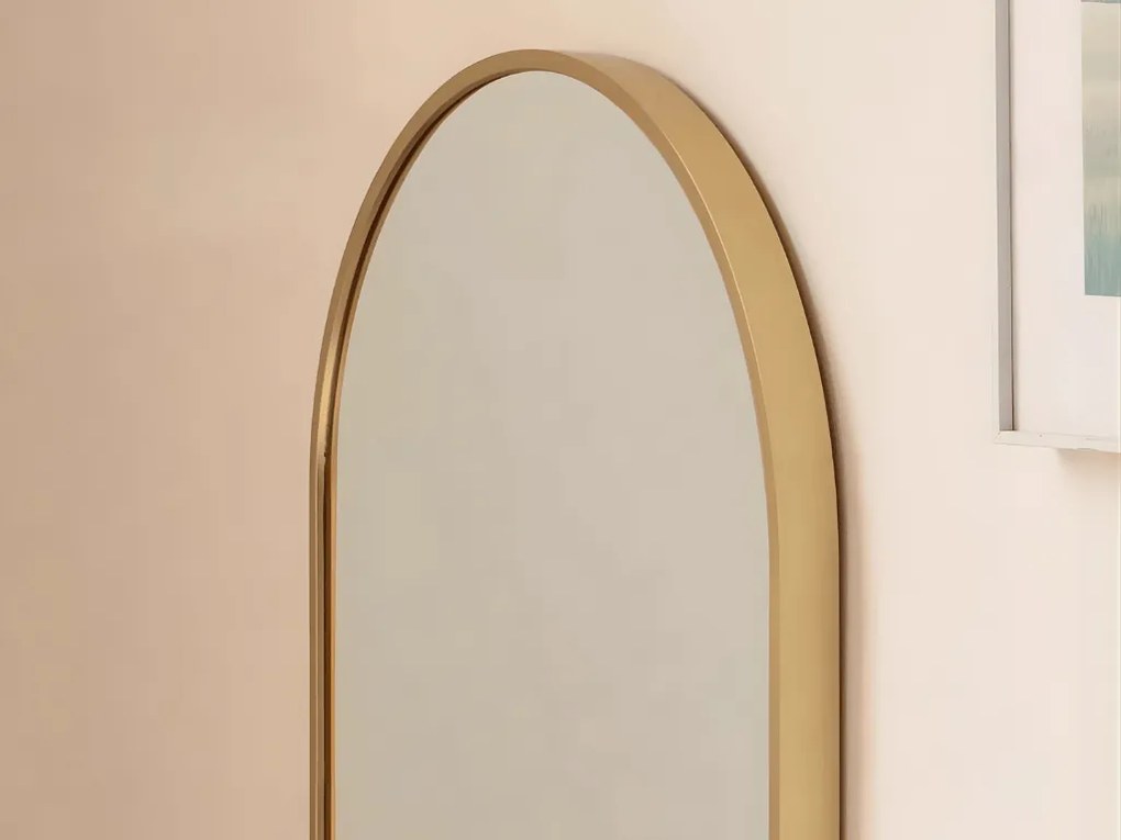 Oglinda ovala de perete OLVANI 100x50 cm cu rama aurie