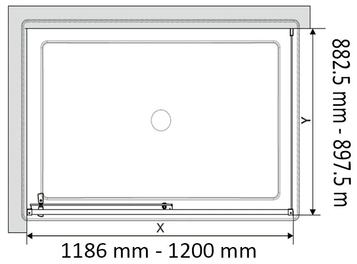 Cabina de dus dreptunghiulara Mediterraneo Petra Gold 120 x 90 cm auriu periat