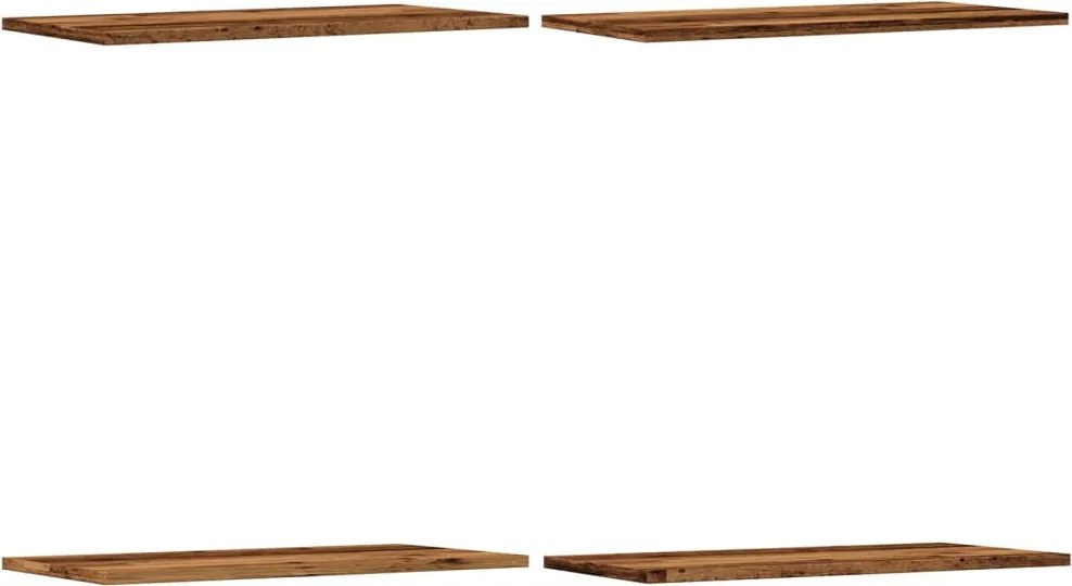 vidaXL Rafturi perete 4 buc., lemn vechi, 60x30x1,5 cm, lemn prelucrat