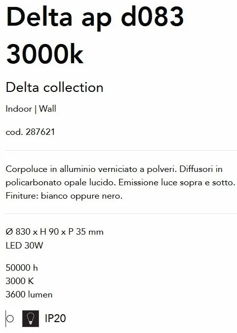 Aplica LED iluminat ambiental Delta ap d083 3000k