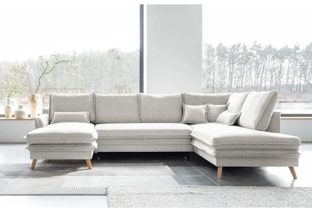 Colțar bej extensibil (cu colț pe partea dreaptă/în formă de "U") Charming Charlie – Miuform